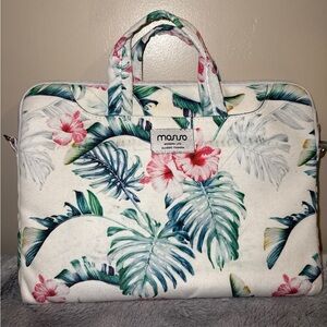 2/$35 Mosiso 13” Padded Laptop Bag Floral Design 3 Utility Pockets microfiber
